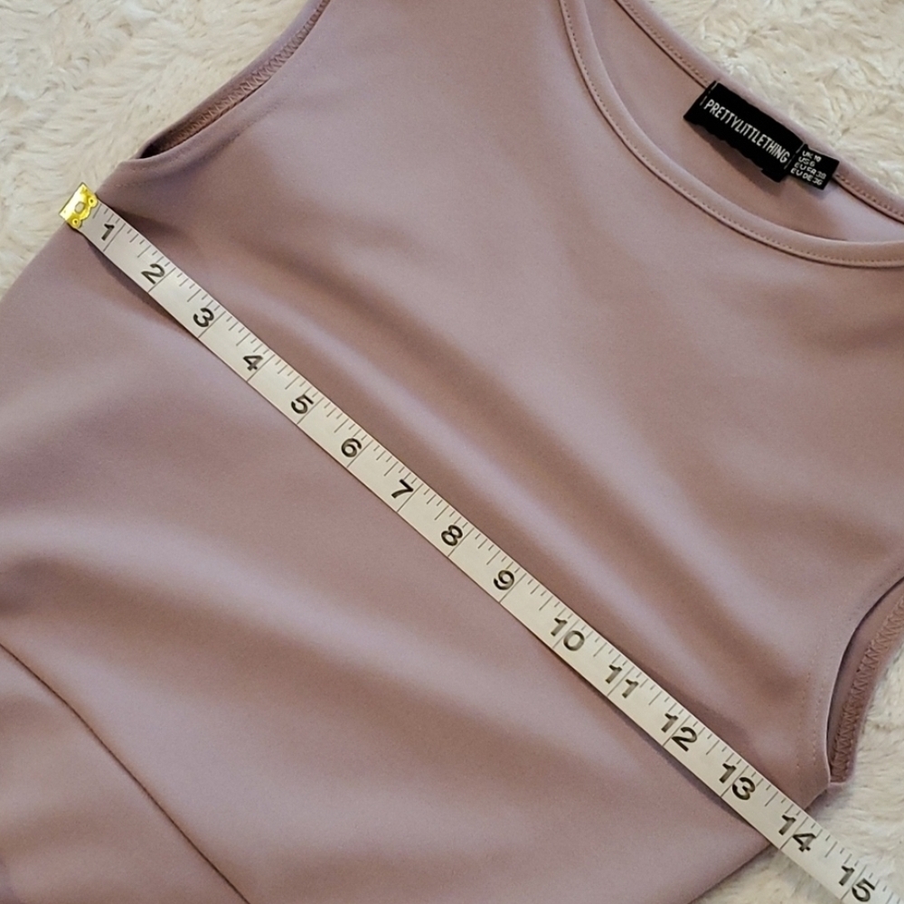 PrettyLittleThing Purple Ribbed Sheath Dress Long Sleeve - Picture 4 of 10
